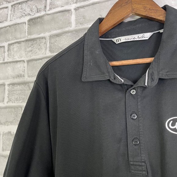 Travis Mathew Polo Shirt Solid Black Pima Cotton Blend Mens Size XL (STAINED) - Picture 3 of 8